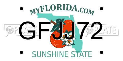 GFJJ72 Florida License Plate