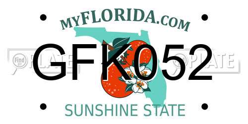 GFK052 Florida License Plate