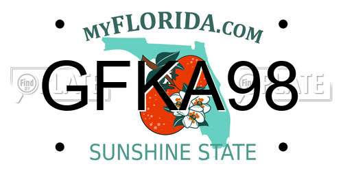 GFKA98 Florida License Plate