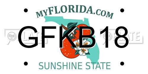 GFKB18 Florida License Plate