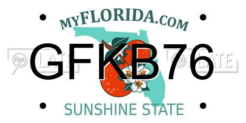 GFKB76 Florida License Plate