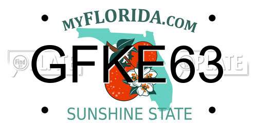 GFKE63 Florida License Plate