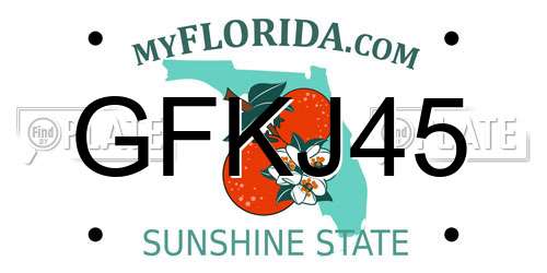 GFKJ45 Florida License Plate