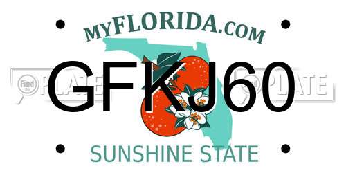 GFKJ60 Florida License Plate