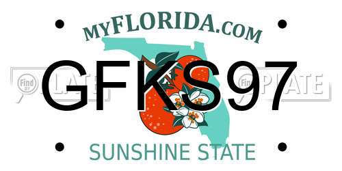 GFKS97 Florida License Plate