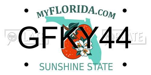 GFKY44 Florida License Plate