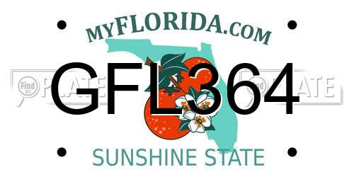 GFL364 Florida License Plate