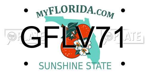 GFLV71 Florida License Plate