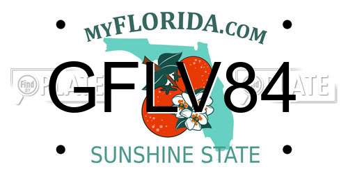 GFLV84 Florida License Plate