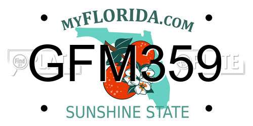 GFM359 Florida License Plate