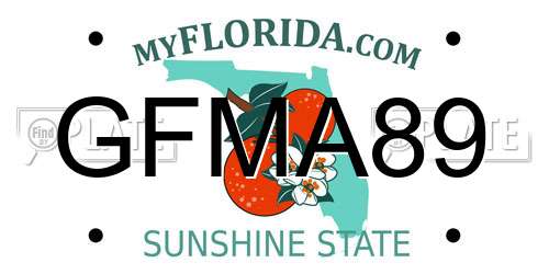 GFMA89 Florida License Plate