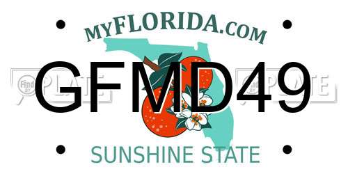 GFMD49 Florida License Plate