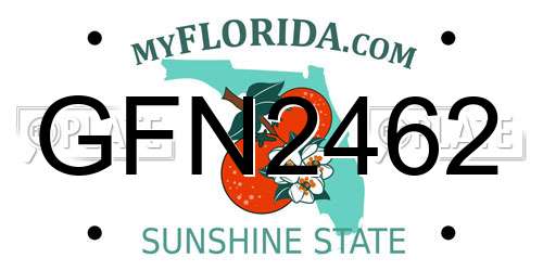 GFN2462 Florida License Plate