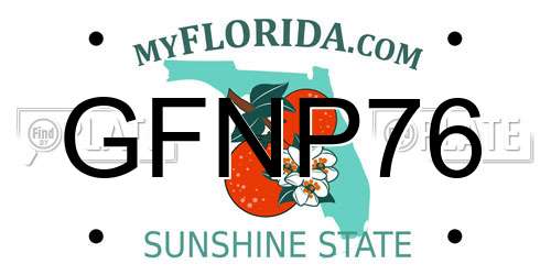 GFNP76 Florida License Plate