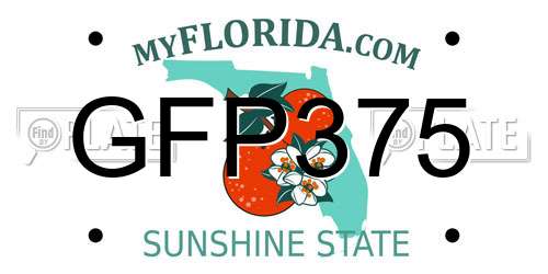 GFP375 Florida License Plate