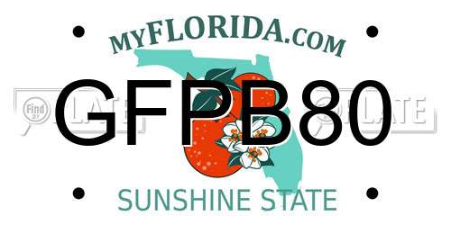 GFPB80 Florida License Plate