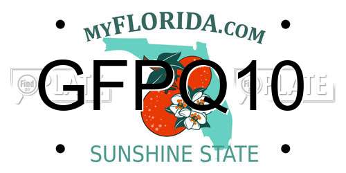 GFPQ10 Florida License Plate