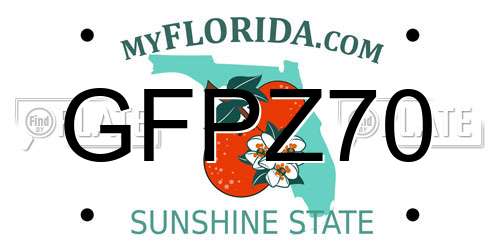 GFPZ70 Florida License Plate