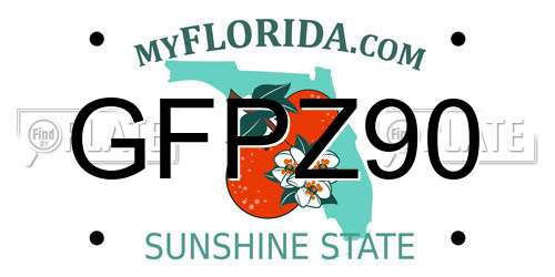 GFPZ90 Florida License Plate