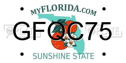 GFQC75 Florida License Plate