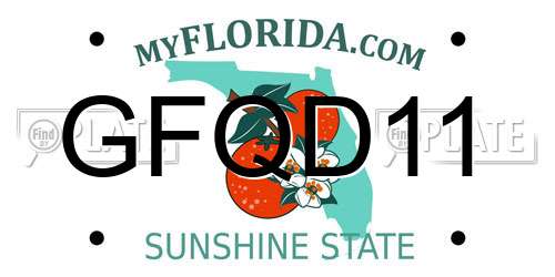 GFQD11 Florida License Plate