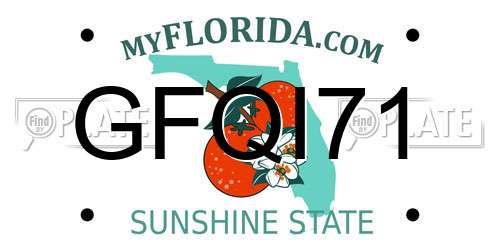 GFQI71 Florida License Plate