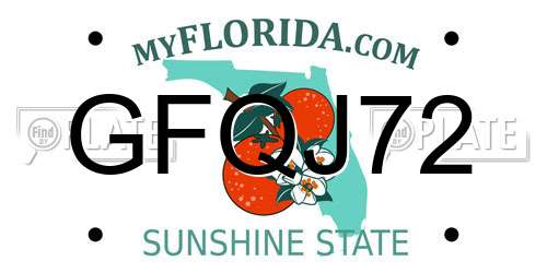 GFQJ72 Florida License Plate