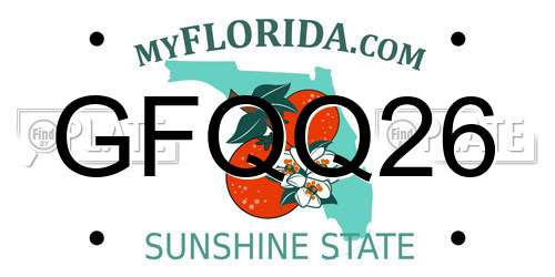 GFQQ26 Florida License Plate