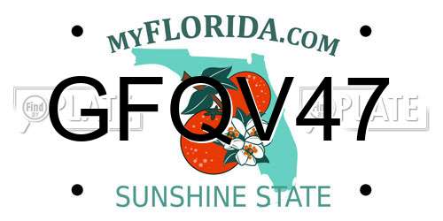 GFQV47 Florida License Plate