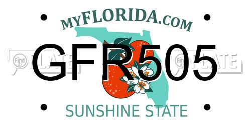 GFR505 Florida License Plate