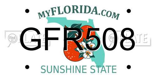 GFR508 Florida License Plate