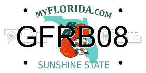 GFRB08 Florida License Plate
