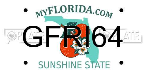 GFRI64 Florida License Plate