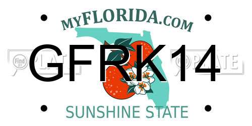GFRK14 Florida License Plate