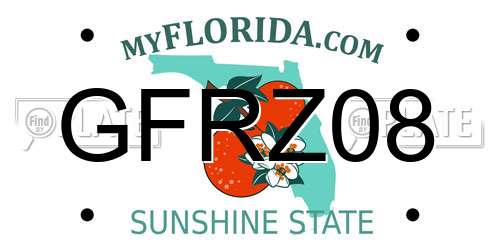 GFRZ08 Florida License Plate