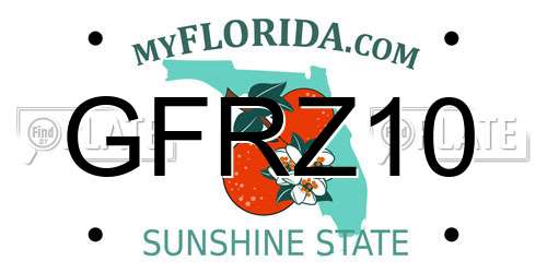 GFRZ10 Florida License Plate