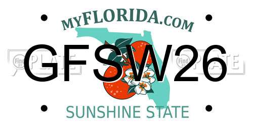 GFSW26 Florida License Plate