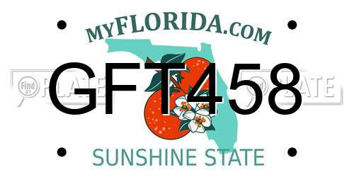 GFT458 Florida License Plate