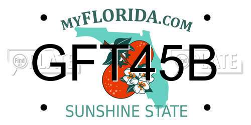 GFT45B Florida License Plate