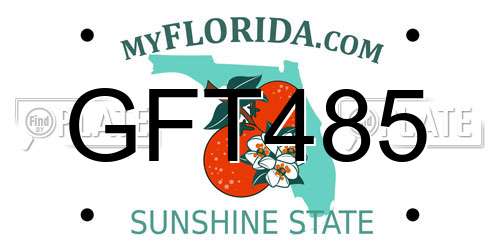 GFT485 Florida License Plate