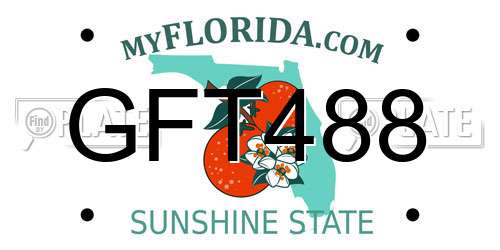 GFT488 Florida License Plate