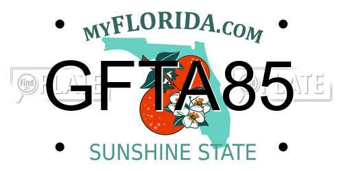 GFTA85 Florida License Plate