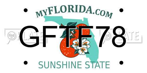 GFTF78 Florida License Plate
