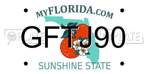 GFTJ90 Florida License Plate