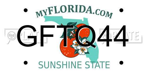 GFTQ44 Florida License Plate