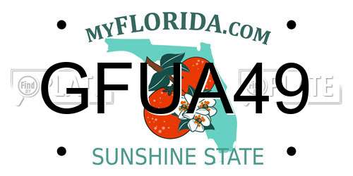 GFUA49 Florida License Plate