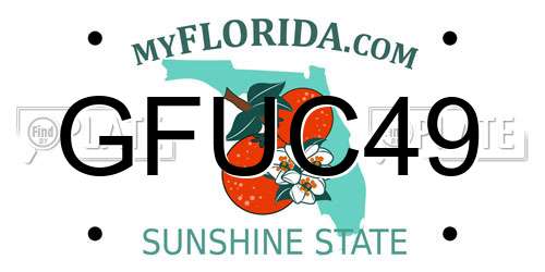 GFUC49 Florida License Plate