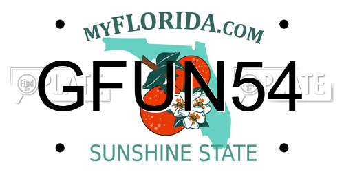 GFUN54 Florida License Plate