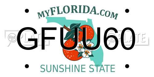 GFUU60 Florida License Plate