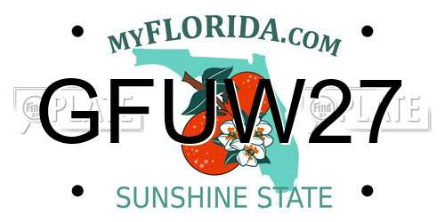 GFUW27 Florida License Plate